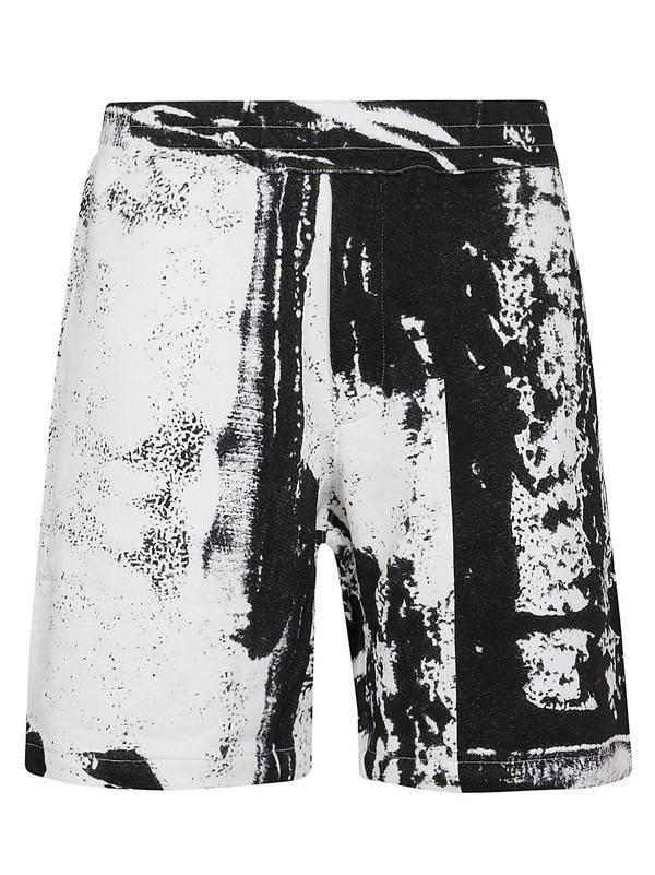 Alexander McQueen Graphic Print Shorts - White/Black