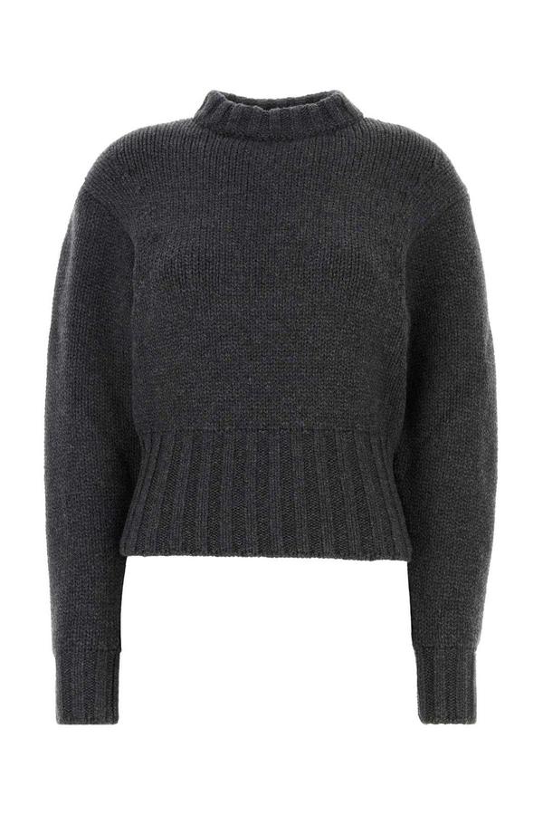Alexander McQueen Crewneck Knitted Jumper - Grey Melange