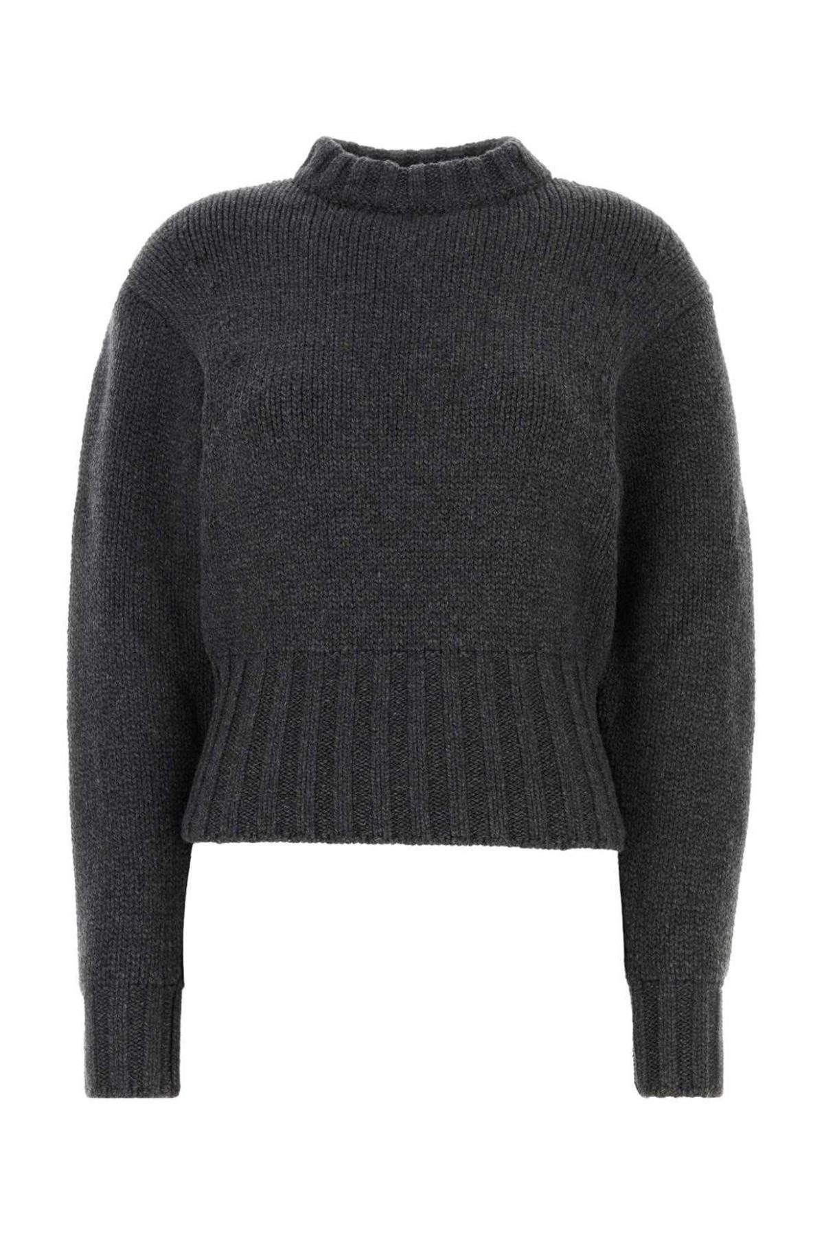 Alexander McQueen Crewneck Knitted Jumper - Grey Melange - Image 1 of 2