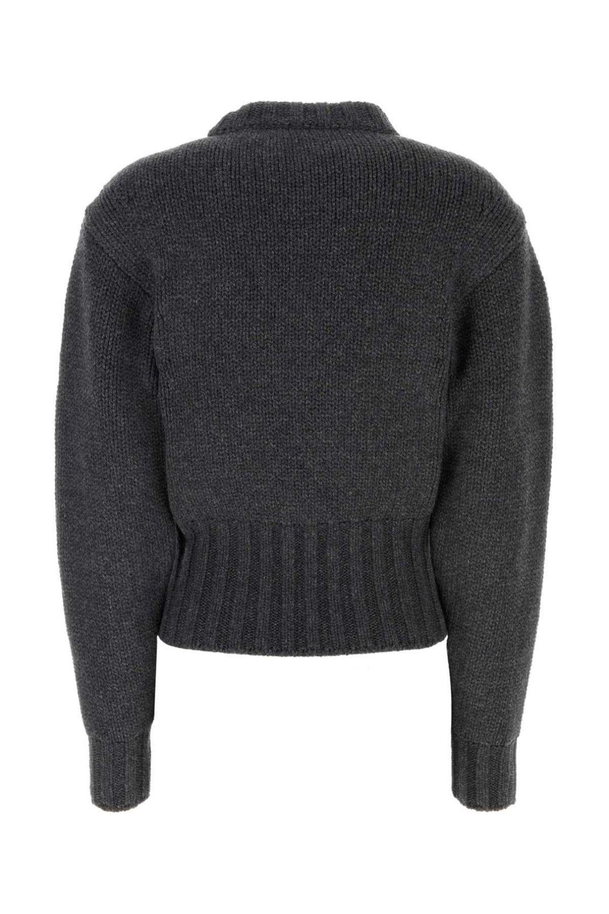 Alexander McQueen Crewneck Knitted Jumper - Grey Melange - Image 2 of 2