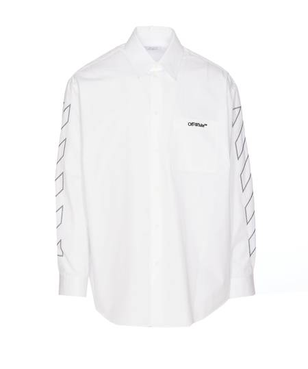 Tシャツ・カットソー Off-White Off White 23 Logo Heavycot Overshirt Off-White 23 Logo Heavycot Overshirt - White/Black | Garmentory