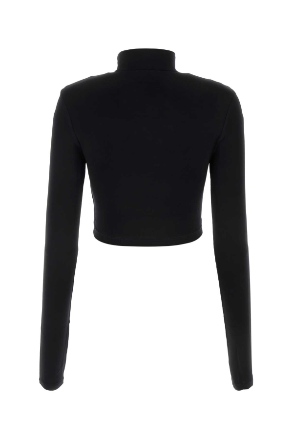 Off-White Stretch Viscose Top - Black