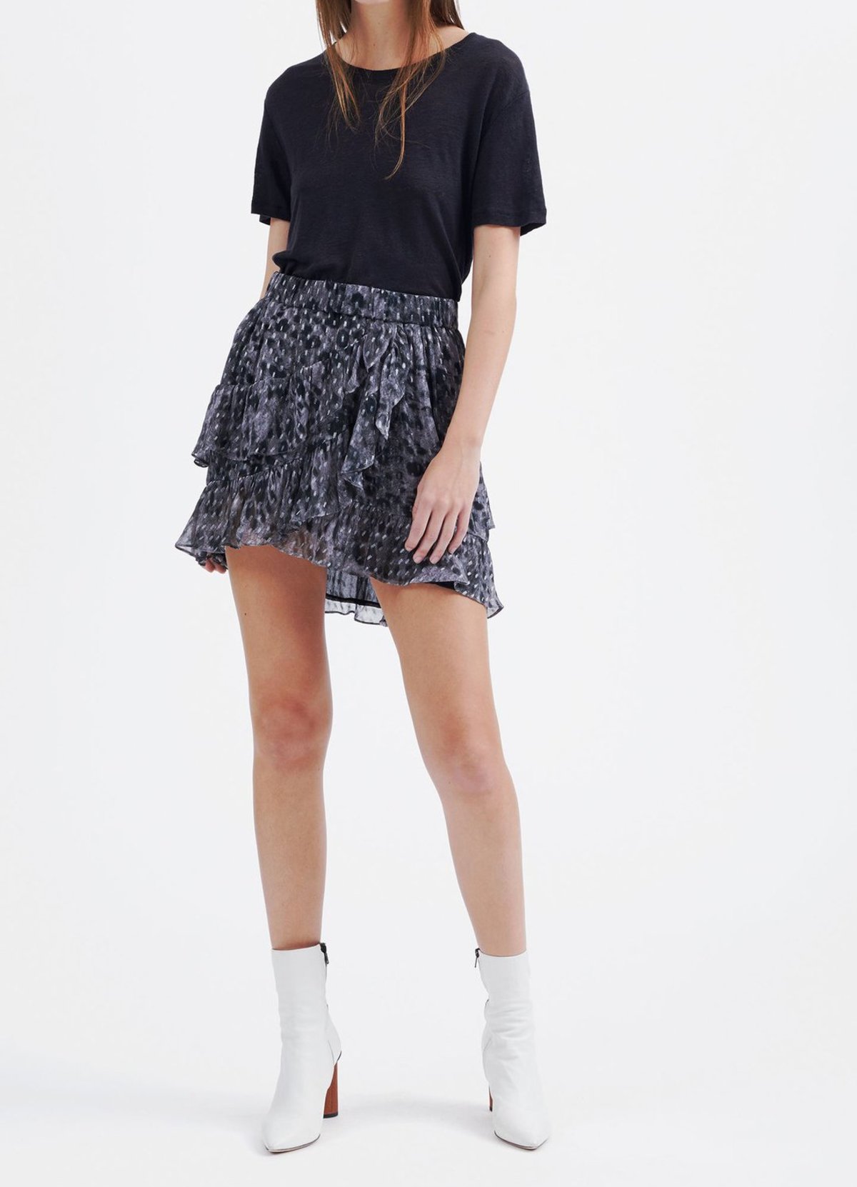 【送料&関税込】IRO Alipa Skirt In Silver Polyester IRO Seiko Draped Lamé Miniskirt | Silver | FARFETCH