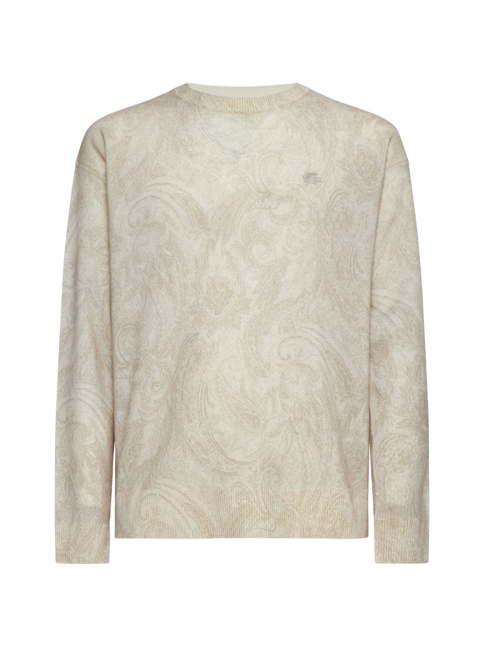 【送料&関税込】Etro Beige Pullover With Inlaid Paisley Moti Etro Beige Pullover With Inlaid Paisley Motif Pullover