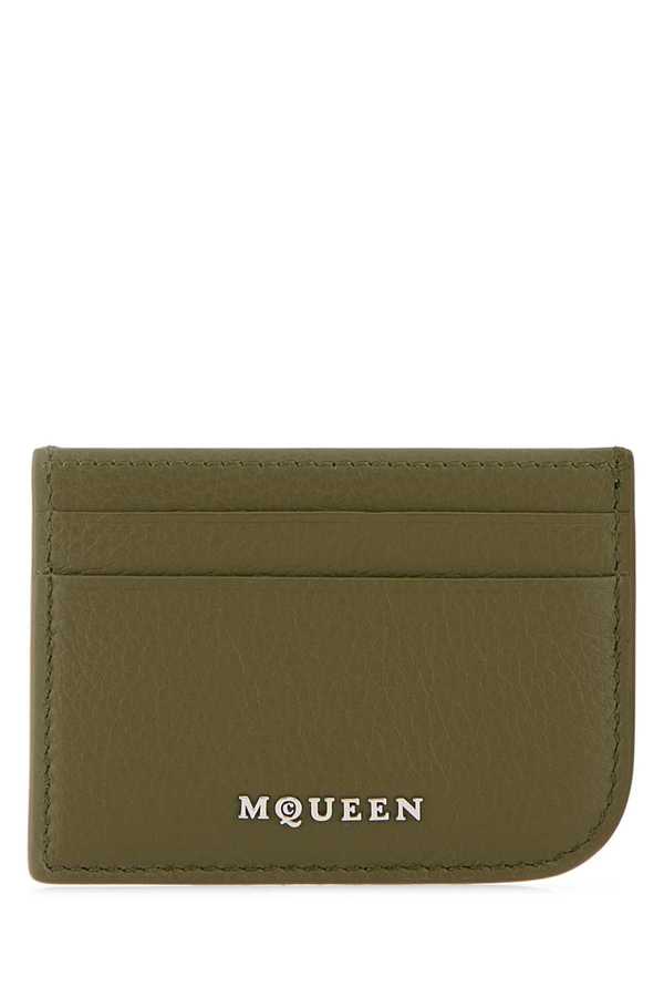 Alexander McQueen Leather Card Holder - Militarysilver