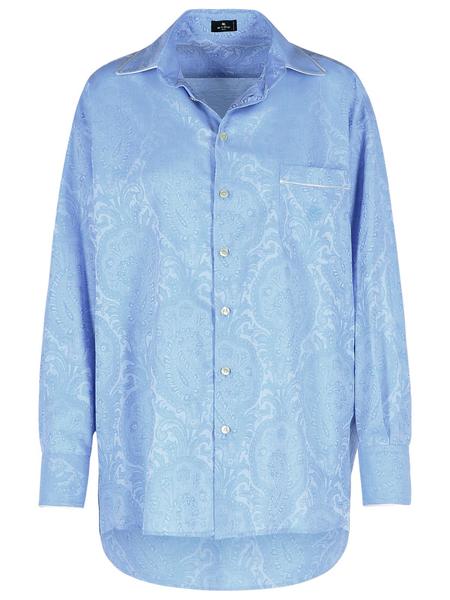 【関税&送料込】Etro Light Blue Cotton Oversize Shirt Etro Light Blue Cotton Oversize Shirt - Light Blue | Garmentory