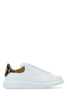 Alexander McQueen White Leather Sneakers With Printed Leather Heel Sneakers - White Multicolor - Thumbnail 1