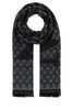 Alexander McQueen Embroidered Wool Foulard - Grey/Black - Thumbnail 1
