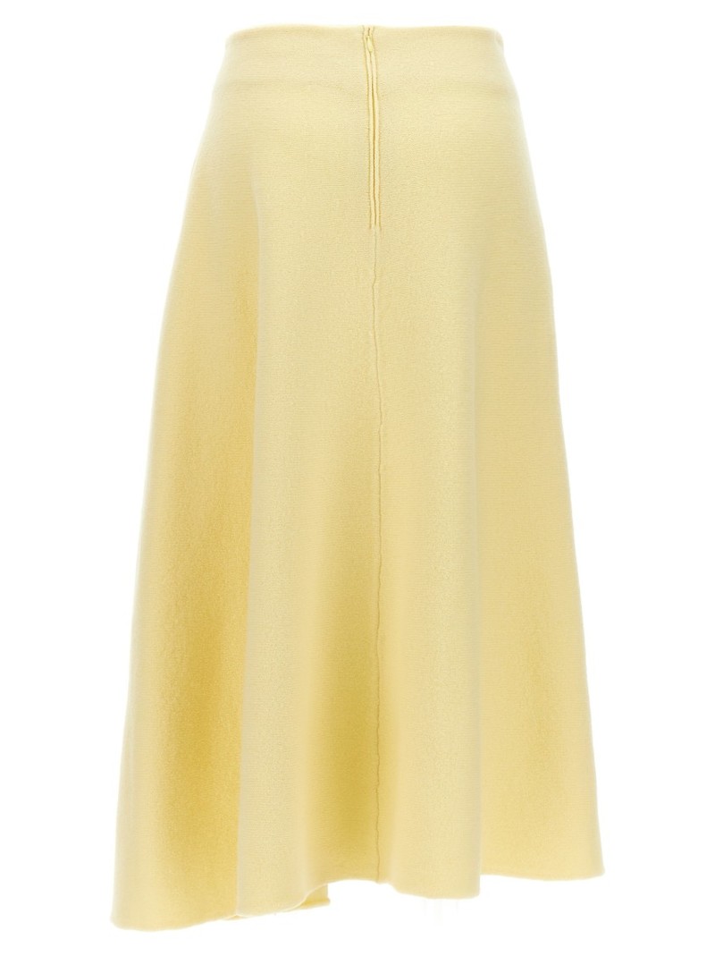 スカート Jil Sander Flared Wool Skirt With Discreet Zipper Closure Jil Sander Flared Wool Skirt - Neutrals | Garmentory