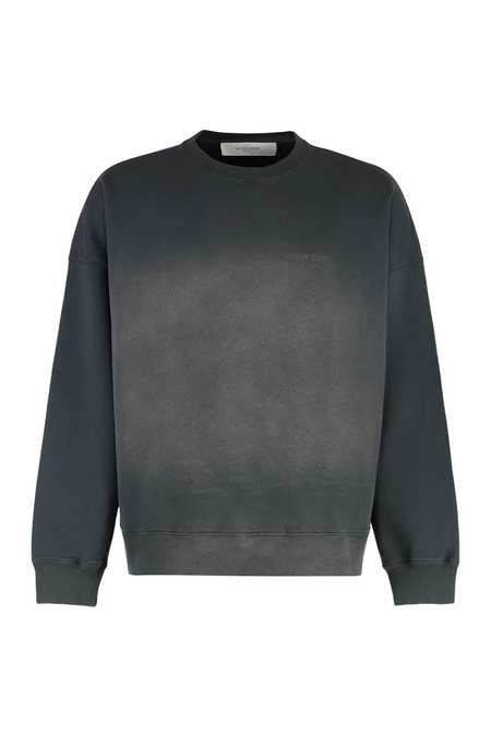 Golden ｜ (GMP01223 P000642 60318) Men's gray sweatshirt with logo and distressed treatment