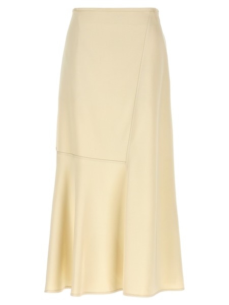 Jil Sander Satin Skirt With Side Slit - Yellow | Garmentory