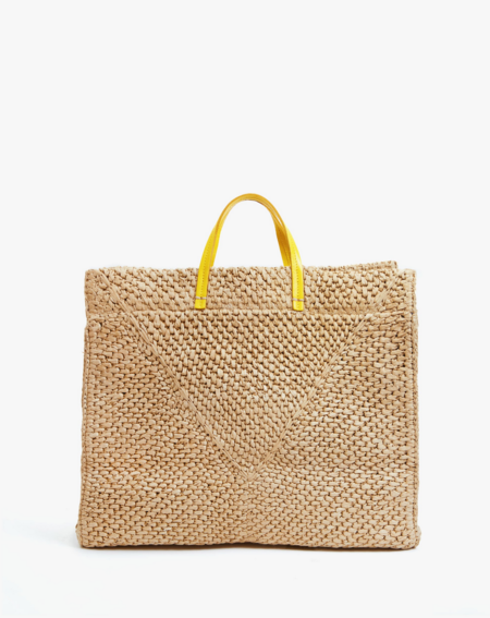 トートバッグ MARNI RAFFIA EFFECT FABRIC SMALL TOTE BAG Natural-coloured raffia-effect Small Tote Bag | Marni