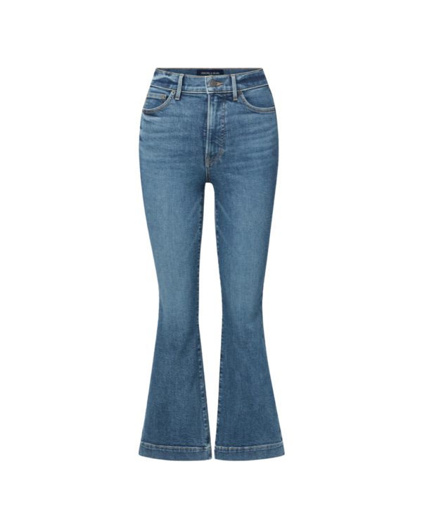 Veronica Beard Carson High Rise Ankle Flare Jeans - Roadside Blue