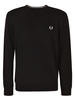 Fred Perry Classic Crewneck Jumper - Black - Thumbnail 1