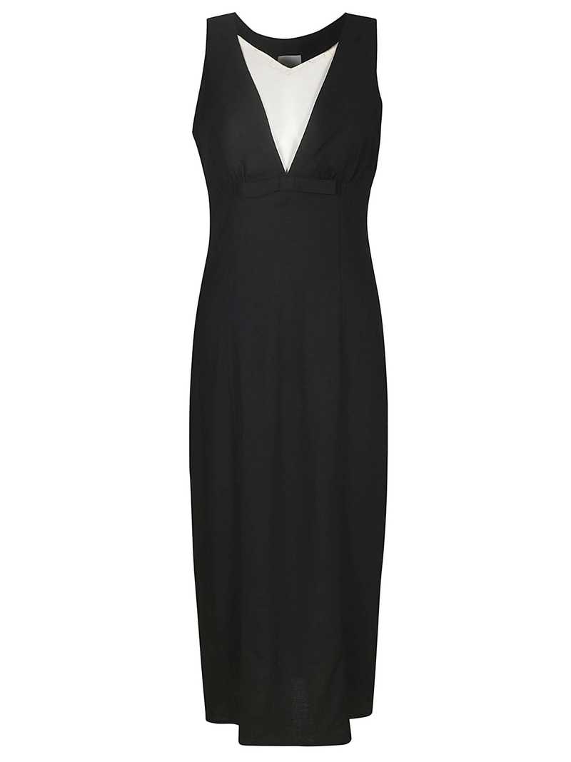 オールインワン・サロペット Patou Black Viscose Seersucker Short Dress Patou Seersucker V Dress - Black | Garmentory