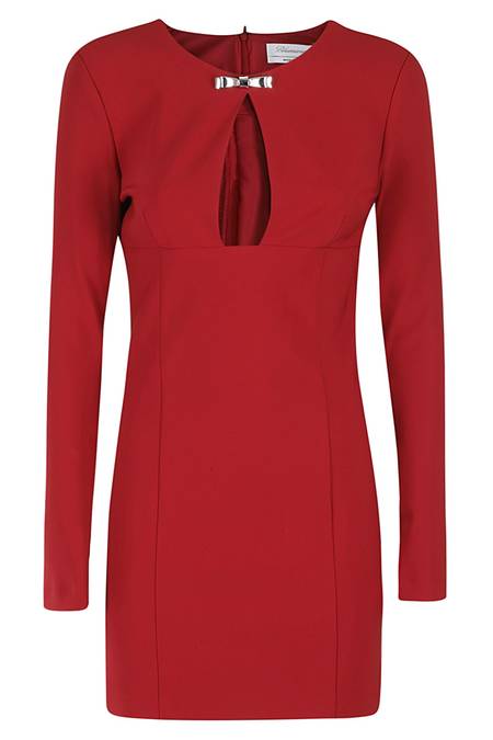 ワンピース BLUMARINE Black Stretch Crepe Mini Dress Blumarine Draped Mini Dress | Black | FARFETCH JO
