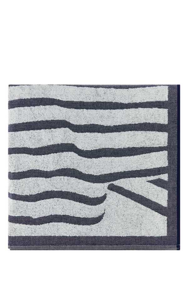 Jean Paul Gaultier Embroidered Terry Fabric Beach Towel - White/Navy