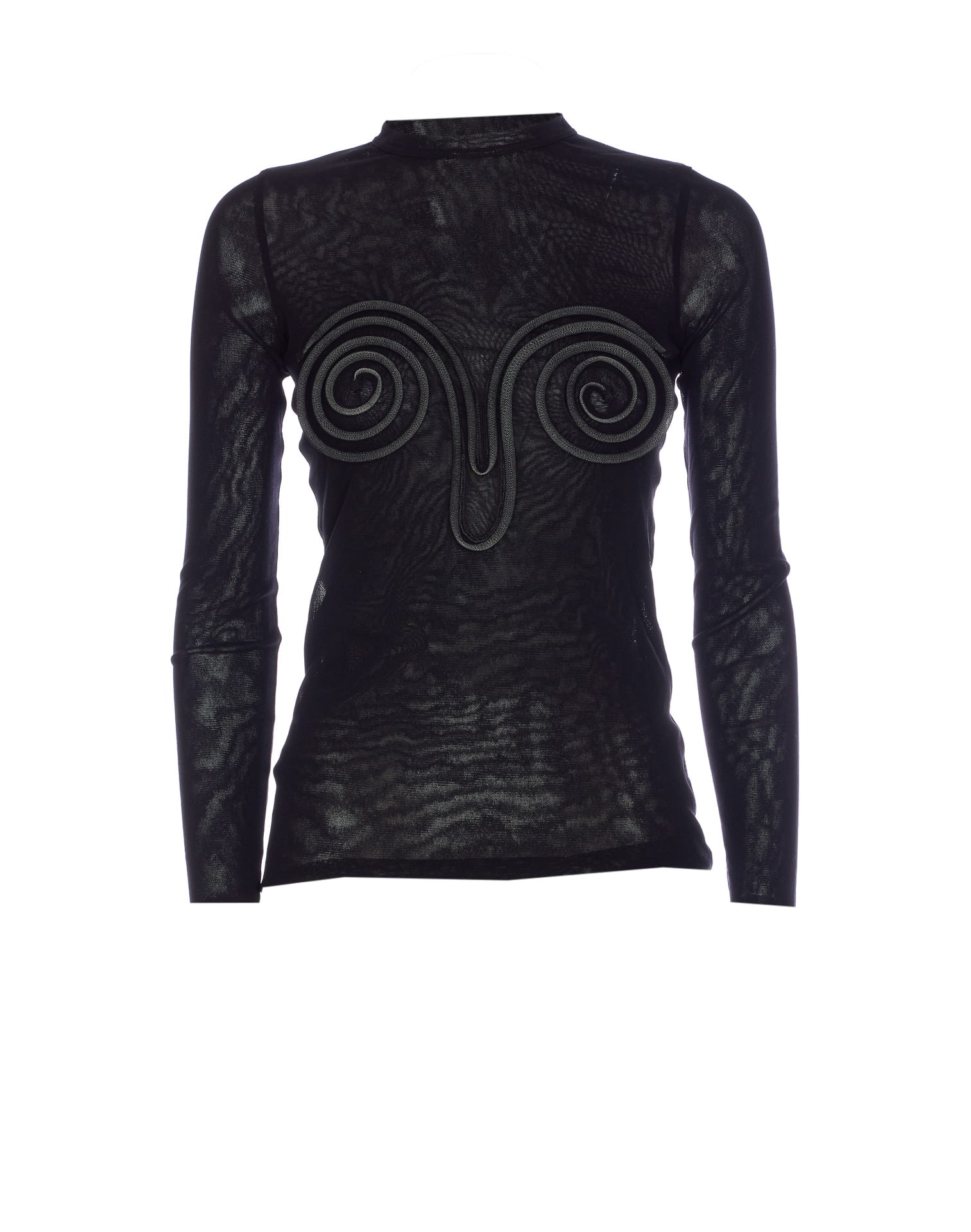 Tシャツ・カットソー JEAN PAUL GAULTIER 3D SPIRALE LONG SLEEVES Jean Paul Gaultier 3D Spirale Long Sleeves Top - Black