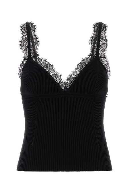 Tシャツ・カットソー BLUMARINE Black Viscose Blend Tank Top top_in_costina_con_ricamo_blum
