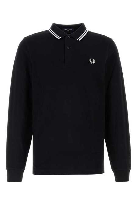 トップス FRED PERRY textured stripe polo shirt Fred Perry Black Textured Stripe Polo Shirt | Jules B