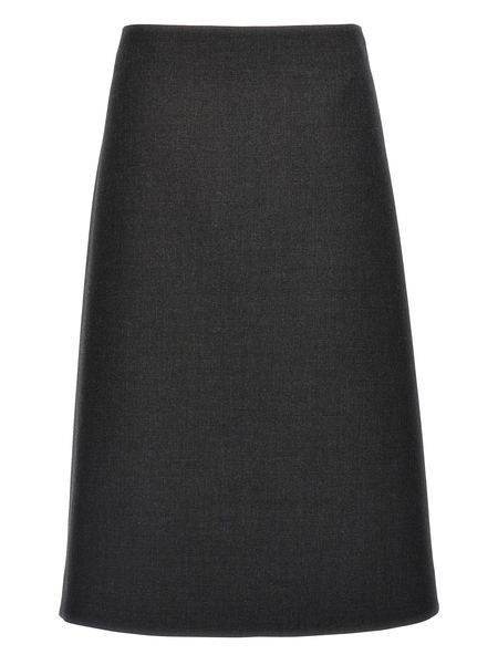Jil Sander Satin Skirt With Side Slit - Yellow | Garmentory