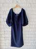 Rosie Assoulin Balloon Sleeve Dress - Navy - Thumbnail 1