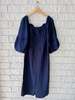 Rosie Assoulin Balloon Sleeve Dress - Navy - Thumbnail 2