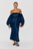 Rosie Assoulin Balloon Sleeve Dress - Navy - Thumbnail 4