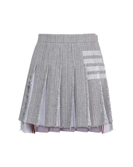 【送料&関税込】Thom Browne 120s Dark Grey Wool Miniskirt Thom Browne Mélange wool mini skirt - Grey | FGC402V00626035