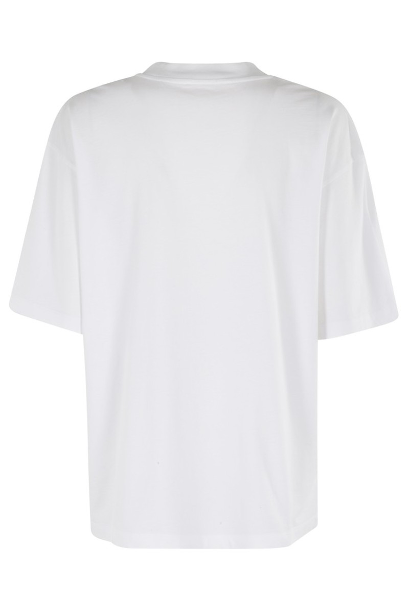Tシャツ・カットソー Marni White Oversized T-Shirt With Floral Logo Design Marni White Oversized T-Shirt With Floral Logo - T-Shirt