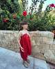 KIDS Caramel Agave Miracle Weave Cotton Dress - Poppy Red - Thumbnail 2