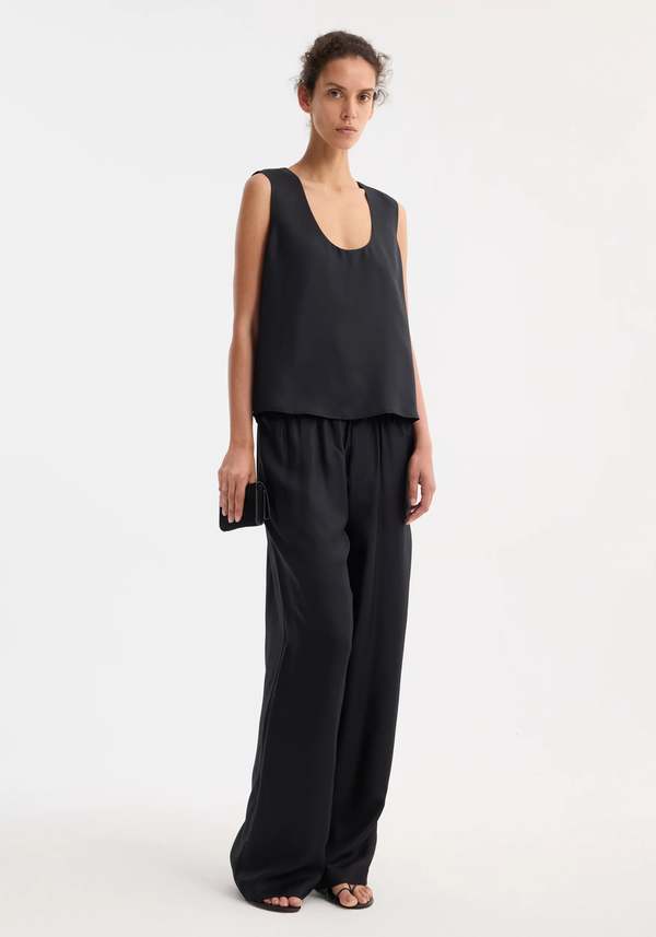 Rhe Wide Leg Silk Trousers