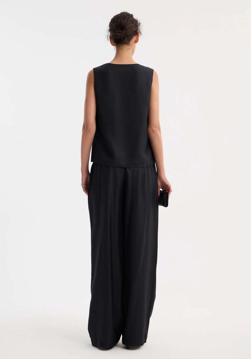 Rhe Wide Leg Silk Trousers