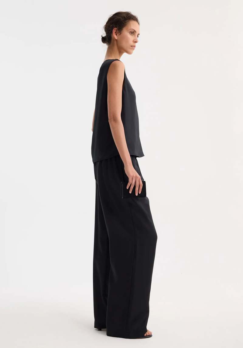 Rhe Wide Leg Silk Trousers