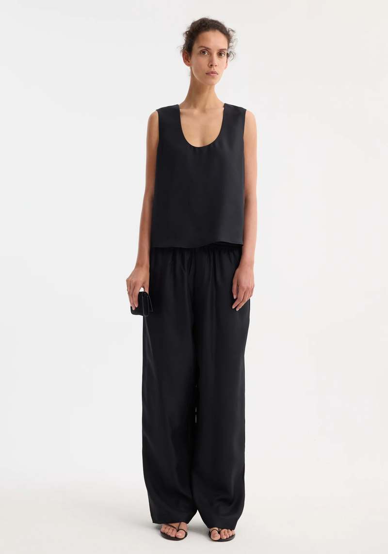 Rhe Wide Leg Silk Trousers