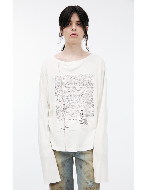 Enfantsrichesdeprimes ロンT Enfants Riches Déprimés Patch Long Sleeve Top - White | Garmentory