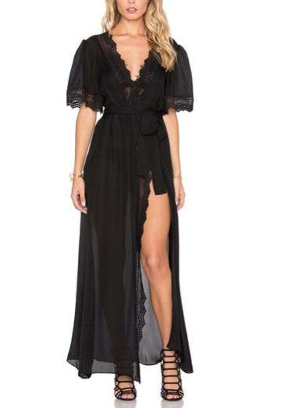 Stone Cold Fox Leo Robe - BLACK | Garmentory