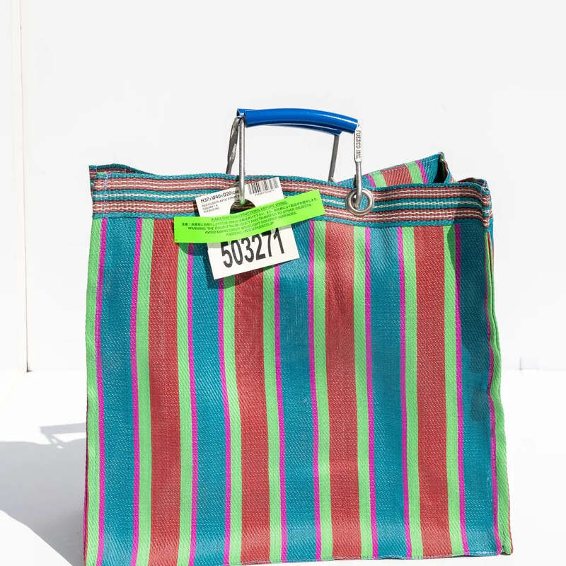 Recycled Stripe Shopping Tote - Thumbnail 3