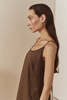 Datura Linen Midi Slip Dress - Thumbnail 4