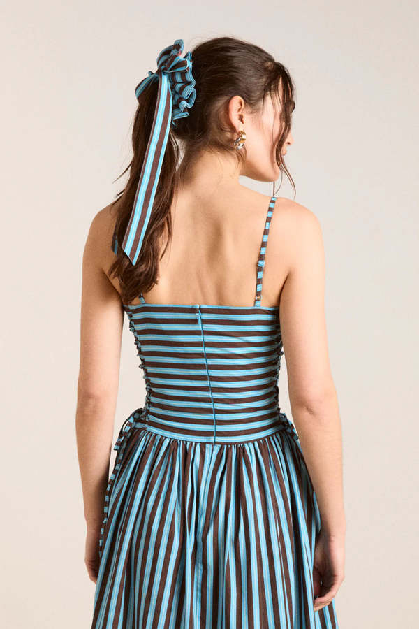 DAMSON MADDER Angelina Lace Up Midi Dress