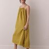 amente Polka Dot Back Tie Ankle Dress - Moss - Thumbnail 1