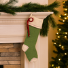 Melange Collection Bow Stocking - Green - Thumbnail 2