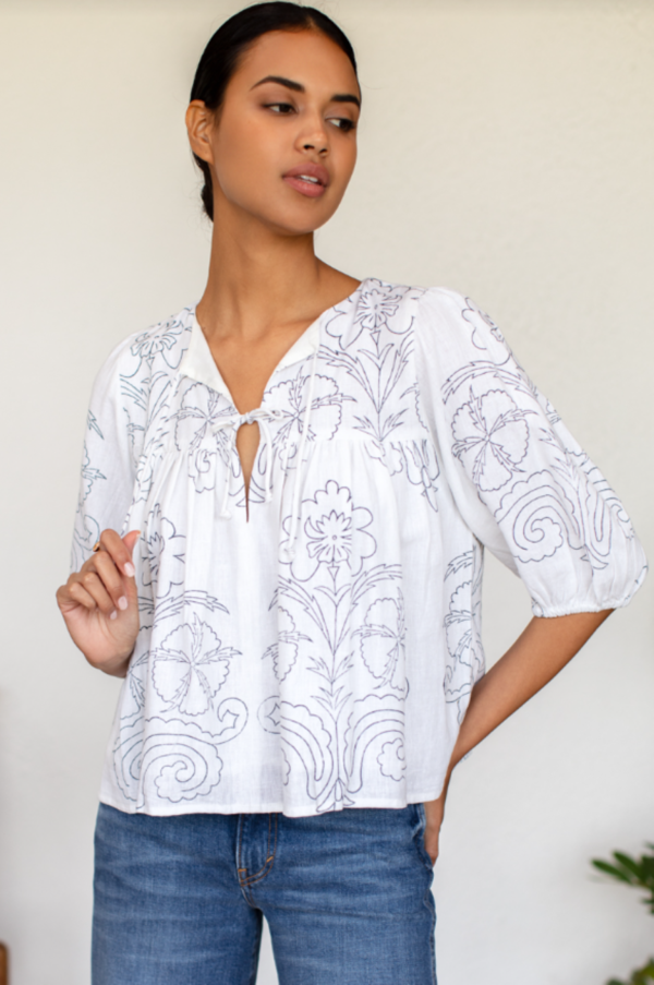 Emerson Fry Maeve Print Puff Isla Top