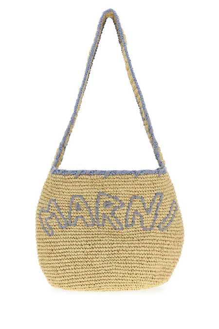 Marni Fabric Rafia Effect Shopping Bag | Garmentory