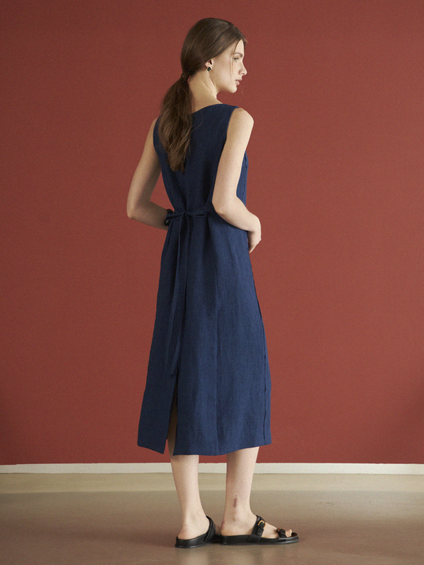 Maison De Ines Sleeveless V Dress - Blue