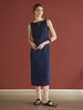 Maison De Ines Sleeveless V Dress - Blue - Thumbnail 5