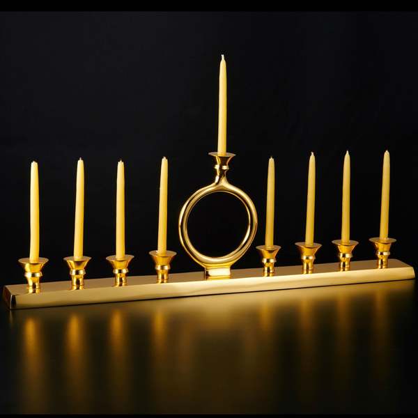 Lunares O Menorah Candleholder - Gold