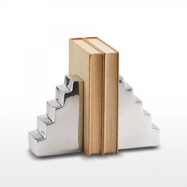 Lunares Stair Bookend Pair - Silver