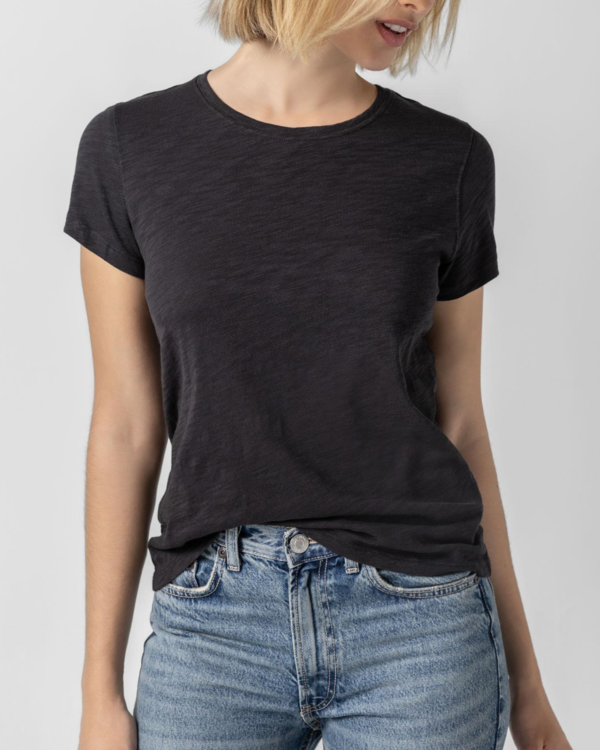 Lilla P. Short Sleeve Crewneck Top - Black