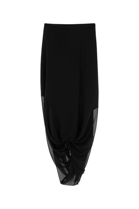 MM6 Maison Margiela Asymmetric striped midi skirt - White